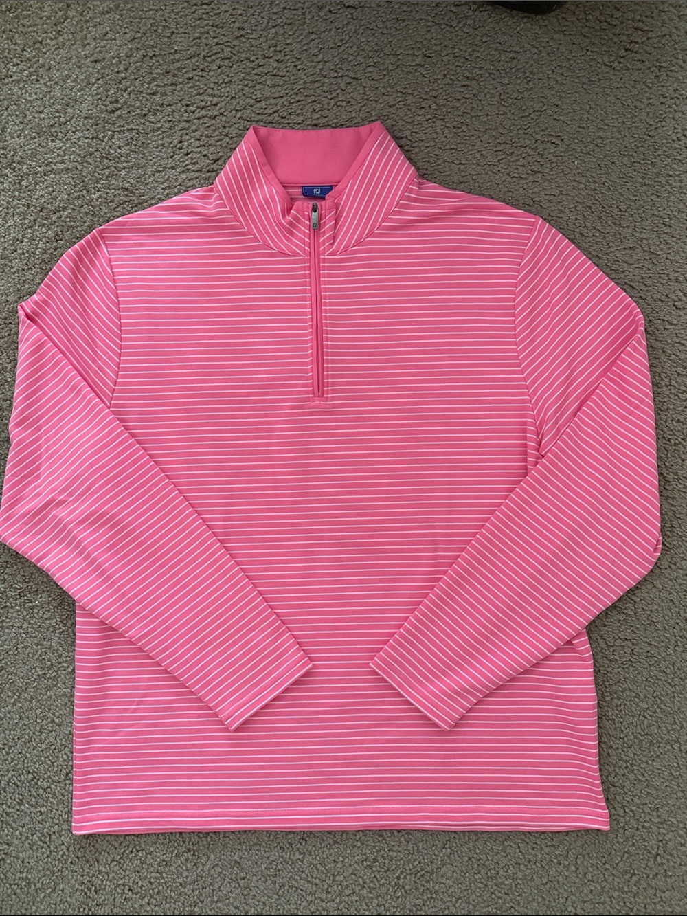 (NWOT) Pink FootJoy Striped Half-Zip Pullover